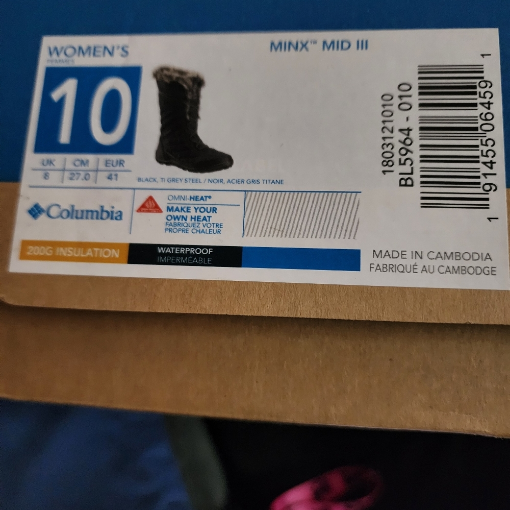 BRAND NEW IN BOX COLUMBIA MINX MID III WOMENS WINTER BOOTS